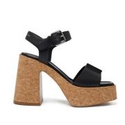 Stella McCartney Svarta Flatform Sandaler Black, Dam