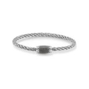 Thomas Sabo Twisted Cord Bracelet with Magnetic Clasp Gray, Herr