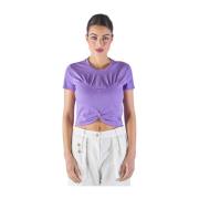 Elisabetta Franchi Kortärmad T-shirt Purple, Dam