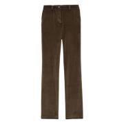 Ines De La Fressange Paris Mörk Khaki Corduroy Byxor Green, Dam