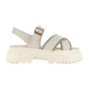 Hogan Krämfärgade Sandaler för Sommaroutfits Beige, Dam