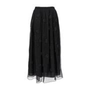 Max Mara Studio Elegant Veckad Kjol Black, Dam