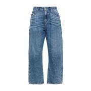 Diesel Indigo Straight Leg Denim Jeans Blue, Dam