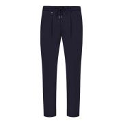 Hugo Boss Blå Chino Byxor Ull Elastisk Midja Blue, Herr