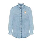 Moschino Denim Teddy Bear Skjorta - Blå Blue, Herr