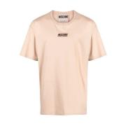 Moschino Broderad Logotyp T-shirt - Beige Beige, Herr