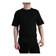 Dolce & Gabbana Präglad Logotyp Bomull Tee Black, Herr