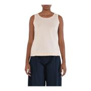 Max Mara Racer Tank Top med Rouches Beige, Dam