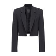 Pinko Svart stretch crepe bolero jacka Black, Dam