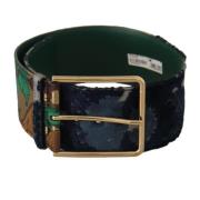 Dolce & Gabbana Grönt Läderbälte med Metallspänne Multicolor, Dam
