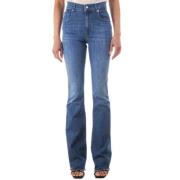 Love Moschino Denim Flare Jeans Blue, Dam