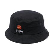 Kenzo Svart Flower Crest Bucket Hat Black, Herr