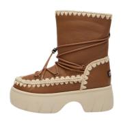 Mou Eskimo Snö Boot Virkade Detaljer Brown, Dam