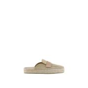 JW Anderson Läder Loafer Mules med Korkfotsängar Beige, Herr