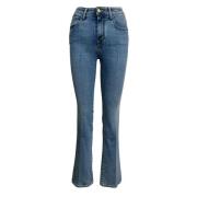 Jacob Cohën Hög Midja Flare Jeans - Lys Denim Blue, Dam