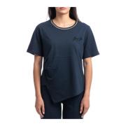 Liu Jo Avslappnad Bomull T-shirt Blue, Dam