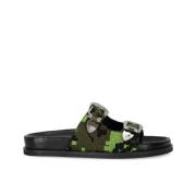 Strategia Militär Jacquard Slide Sandaler Multicolor, Dam