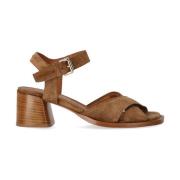 Guglielmo Rotta Brun Mocka Korsrem Klack Sandal Brown, Dam