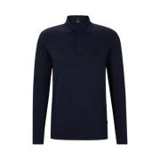 Boss Mörk Jersey Polo Tröja Blue, Herr