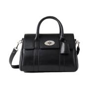 Mulberry Liten Bayswater Satchel, Svart High Shine Black, Dam