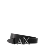 Armani Exchange Svart läderbälte med stil 941125 Black, Dam