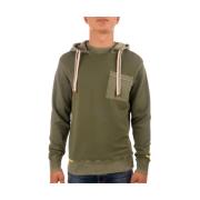 Scotch & Soda Tvättad Ficka Hoodie Field Stil Green, Herr