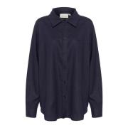 Gestuz Lizagz Oz Linen Shirt Bluser Seaborne Blue, Dam