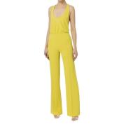 Elisabetta Franchi Gul Jumpsuit Set med Logo Print Yellow, Dam