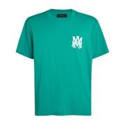 Amiri Grön Logo T-shirt - 3D Rund Hals Green, Herr