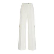 Boss Vita Bomull Straight Fit Byxor White, Dam