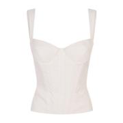 Dsquared2 Vit Bustier Top i Silkeblandning White, Dam