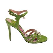 John Richmond Studded högklackad sandal med mönster Green, Dam