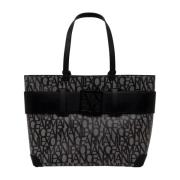 Armani Exchange Stilfull tryckt handväska för kvinnor Black, Dam
