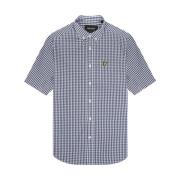 Lyle & Scott Slim Fit Gingham Skjorta Navy & Vit Blue, Herr