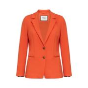 Marella Orange Milano Stickad Blazer Jacka Orange, Dam