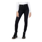 Calvin Klein Jeans Svarta Jeans med Dragkedja Black, Dam