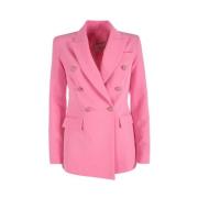 YES ZEE Klassisk Knappad Jacka Made in Italy Pink, Dam