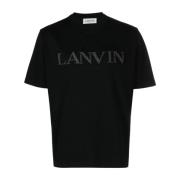 Lanvin Svart Vit Curb Tee-Shirt Black, Herr