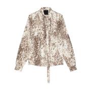 Givenchy Leopardmönstrad blus i siden Multicolor, Dam