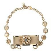 Dolce & Gabbana Kristall Båge Kedja Choker Halsband Yellow, Dam