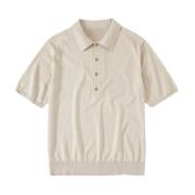 Closed Bomull Jersey Polo Skjorta med 4 Knappar Beige, Herr