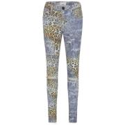 One Teaspoon Leopard Print Skinny Jeans Kollektion Multicolor, Dam