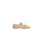 MM6 Maison Margiela Ballerina-skor i beige satin Pink, Dam