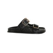 Twinset Svart Två Remmar Sandal Black, Dam