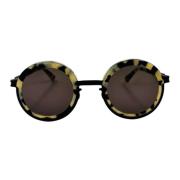 Mykita Vintage Runda Solglasögon med Djurtryck Multicolor, Unisex