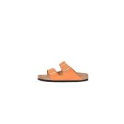 Birkenstock Arizona Sandaler Kork Latex Läder Orange, Dam