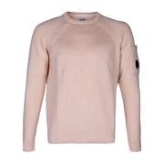 C.p. Company Herr Crew Neck Bomull T-shirt med Logodetalj Pink, Herr