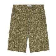 Maison Kitsuné Abstract Daisy Print Denim Bermuda Shorts Green, Herr