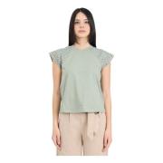 Only Grön spets T-shirt Lily Pad Green, Dam