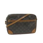 Louis Vuitton Vintage Pre-owned Belagd canvas axelremsvskor Brown, Dam